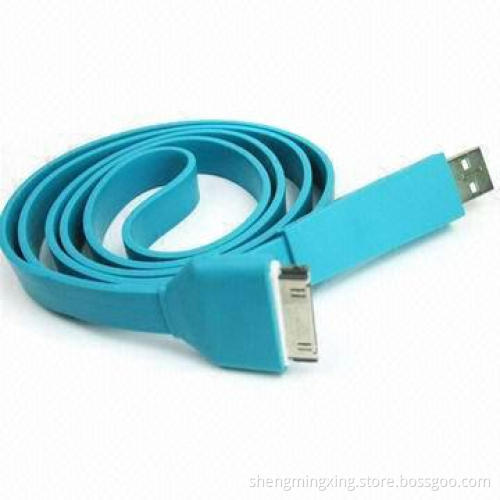 Colorful Flat USB Cable with Data Sync, for iPhone 4